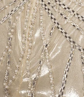 GB Linear Beaded Glam Strapless Gown
