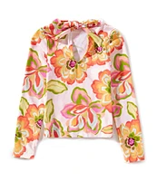 GB Little Girls 2-6X Long Sleeve Tie Back Floral Rashguard