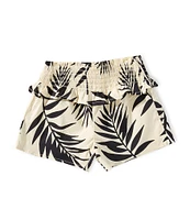 GB Little Girls 2-6X Palm Print Pull On Shorts