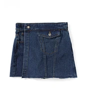 GB Little Girls 2T-6X Asymmetrical Denim Mini Skort