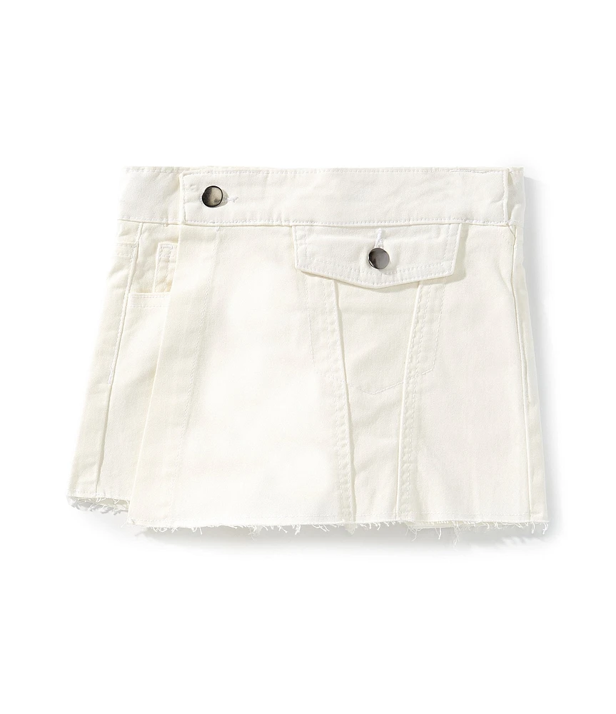 GB Little Girls 2T-6X Asymmetrical Denim Mini Skort