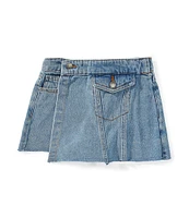 GB Little Girls 2T-6X Asymmetrical Denim Mini Skort