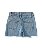 GB Little Girls 2T-6X Asymmetrical Denim Mini Skort