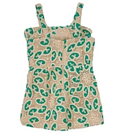 GB Little Girls Bow Detail Crochet Bow Romper