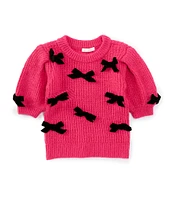 GB Little Girls 2T-6X Bow Detail Sweater