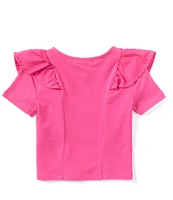 GB Little Girls 2T-6X Knit Ruffle Front Top