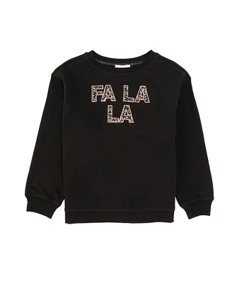 GB Little Girls 2T-6X Long Sleeve Fa La La Jewel Crew Pullover