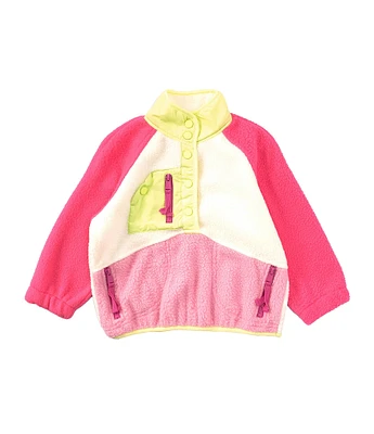 GB Little Girls 2T-6X Long Sleeve Snap Front Fleece Pullover Jacket