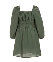 GB Little Girls 2T-6X Long Sleeve Rouched Dress