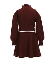 GB Little Girls 2T-6X Long Sleeve Tie Waist Sweater Dress