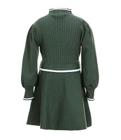 GB Little Girls 2T-6X Long Sleeve Tie Waist Sweater Dress