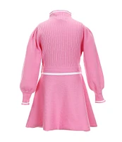 GB Little Girls 2T-6X Long Sleeve Tie Waist Sweater Dress