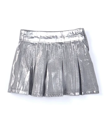 GB Little Girls 2T-6X Pleated Metallic Mini Skirt