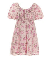 GB Little Girls 2T-6X Short Sleeve Maxi Lurex Floral Dress