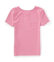 GB Little Girls 2T-6X Short Sleeve Rib Knit Top