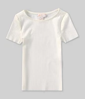 GB Little Girls 2T-6X Short Sleeve Rib Knit Top