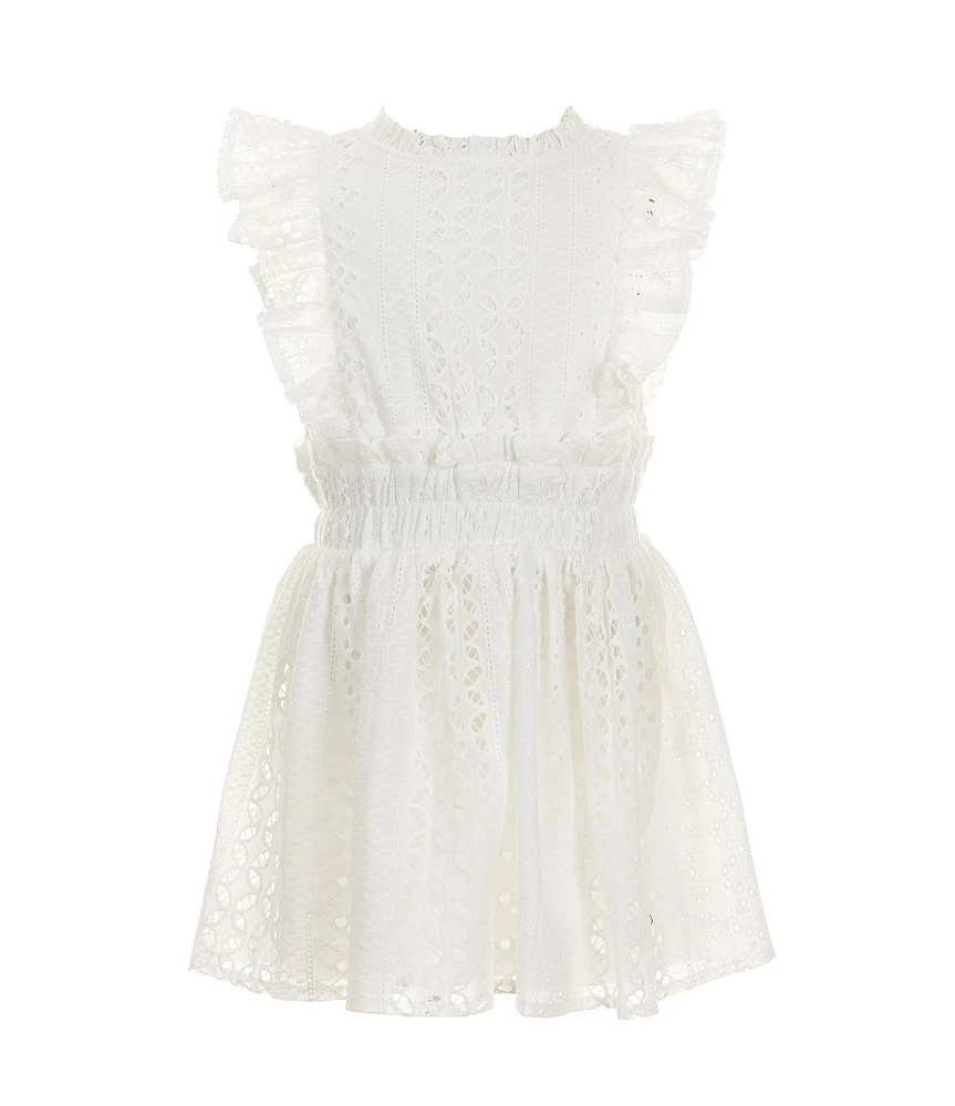 GB Little Girls 2T-6X Family Matching Sleeveless Lace Ruffle Dress