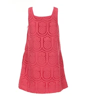 GB Little Girls 2T-6X Square Neck Sleeveless Eyelet Shift Dress