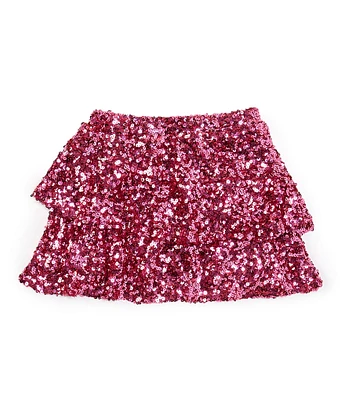 GB Little Girls 2T-6X Tiered Sequin Mini Skirt