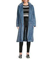 GB Long Belted Faux Fur Jacket