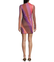 GB Long Sleeve Abstract Mesh Dress