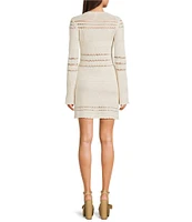 GB Long Sleeve Crochet Mini Dress