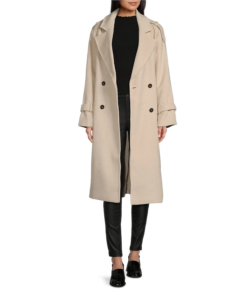 GB Long Tie Waist Trench Coat