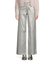 GB Coated Metallic Straight/Wide Leg Pants