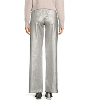 GB Coated Metallic Straight/Wide Leg Pants