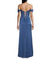 GB Off-The-Shoulder Corset Long Dress