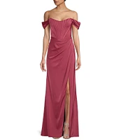 GB Off-The-Shoulder Corset Long Dress