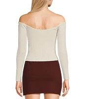 GB Off-The-Shoulder Long Sleeve Sweater