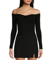 GB Off-The-Shoulder Long Sleeve Sweater