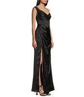GB Social One Shoulder Satin Dress