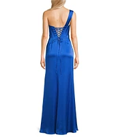 GB Social One Shoulder Satin Dress