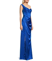 GB Social One Shoulder Satin Dress