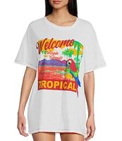 GB Oversized Destination Tropical Graphic T-Shirt