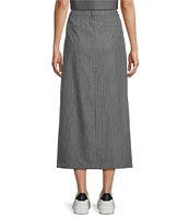 GB Coordinating Pinstripe Midi Skirt