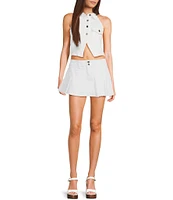GB Pleated Denim Coordinating Mini Skort