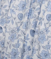 GB Coordinating Poplin Floral/Seashells Bubble Skirt