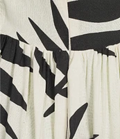 GB Printed Drop Waist Halter Dress