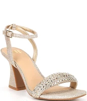 GB Razl-Dazl Rhinestone Sculpted Heel Dress Sandals