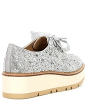 GB Re-Vival Rhinestone Embellished Lace-Up Platform Oxfords