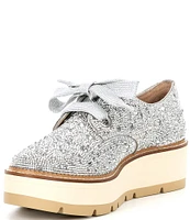 GB Re-Vival Rhinestone Embellished Lace-Up Platform Oxfords