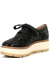 GB Re-Vival Rhinestone Embellished Lace-Up Platform Oxfords