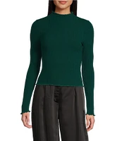 GB Ribbed Knit Mock Neck Top