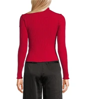 GB Ribbed Knit Mock Neck Top