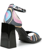 GB Role-Model Glitter Mod Swirl Block Heel Sandals