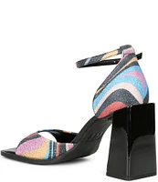 GB Role-Model Glitter Mod Swirl Block Heel Sandals