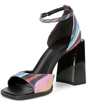 GB Role-Model Glitter Mod Swirl Block Heel Sandals